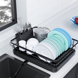 Organisateur de caddie d'évier de cuisine porte-éponge, organisateur de cuisine en acier 304 avec plateau de <span class=keywords><strong>vidange</strong></span> automatique, support d'évier pour la cuisine - Product Image 1