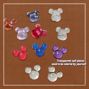 <span class=keywords><strong>Ongles</strong></span> d'entraînement transparents pour nail art avec décoration 3D Ours et Nœud de dessin animé, et carte d'affichage des couleurs pour la formation et la présentation - Product Image 3