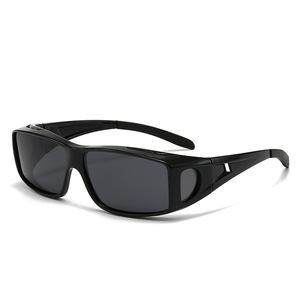 Lunettes de soleil de sport à vision nocturne, verres miroir jaunes, monture rectangulaire à bord complet, pour la conduite, unisexe, adulte - Product Image 6