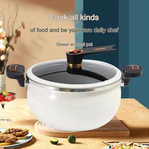 Nouvelle Cocotte à Soupe Grande Capacité, Compatible Induction et Gaz, Revêtement Antiadhésif en Pierre Médicale, Marmite à Pression en Fonte - Product Image 4