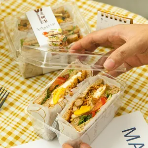 Trong suốt PVC dùng một lần bánh sandwich bao bì hộp với ngăn vuông cho Baking mì nước trái cây đóng gói - Product Image 1