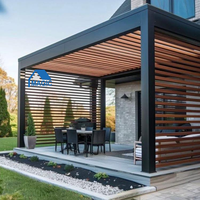 Pergola extérieure imperméable avec auvent électrique, parasol bioclimatique, gazebo de jardin, pavillon en aluminium, pergola à toit à lames orientables