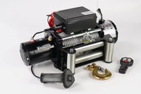 Treuil électrique sans fil portable 12V/24V, mini moteur haute vitesse, construction en aluminium, câble en acier, capacité de charge de 12000 lb