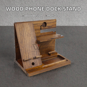 Multi Functional Flexible Stylish Wooden Cell <b>Phone</b> Wallet Watch <b>Stand</b> Natural Wood <b>Desk</b> <b>Phone</b> Docking Station - Product Image 2