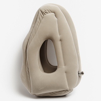 Oreiller de voyage gonflable personnalisable pour le soutien de la tête, du cou et du menton, idéal pour l'avion, la voiture, le bus, le train, le bureau, la sieste