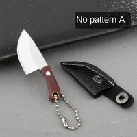 Couteau de cuisine carré mini portable d'extérieur EDC avec mousqueton porte-clés en acier inoxydable, design créatif, boîte à couteau de cuisine