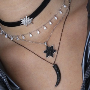 Collana di Lusso in Argento e Oro per Fidanzamento e Matrimonio, Elegante Collana a Goccia con Charm in Zirconia Cubica - Product Image 6
