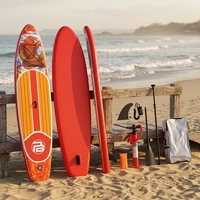 Planche de paddle gonflable OEM 2026 de haute qualité avec motif Koi, ensemble SUP avec pagaie, ailerons, leash, pompe et sac pour le yoga et le tourisme