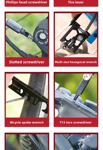 Herramienta Multiusos para Bicicleta 38 en 1, Kit <span class=keywords><strong>de</strong></span> Reparación <span class=keywords><strong>de</strong></span> <span class=keywords><strong>Bicicletas</strong></span> con Palancas <span class=keywords><strong>de</strong></span> Cadena, Llave Hexagonal para Radios, Herramienta Separadora y Extractor <span class=keywords><strong>de</strong></span> <span class=keywords><strong>Bielas</strong></span> - Product Image 5