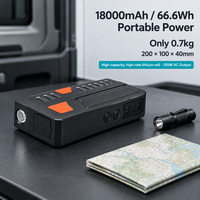 Station d'alimentation portable 66,6 Wh 100 W, alimentation 18000 mAh AC DC USB, démarreur de voiture 3000 A pour extérieur, maison, camping