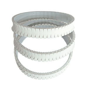 Correas de distribución síncronas de acero blanco de alta precisión personalizables OEM T10 8.0NR con ranuras, recubrimiento de caucho sin costuras, transmisión de PU - Product Image 1