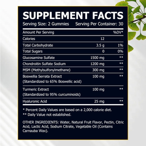 OEM ODM Adult Natural Glucosamine Chondroitin Gummies Glucosamine Sulfate Chondroitin Sulfate Sodium Supports Joint Function - Product Image 2