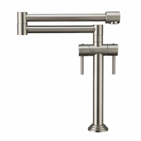 Robinet de cuisine moderne à 2 poignées, en laiton, à montage sur plan, avec cartouche céramique, finition bronze huilé poli, mitigeur d'évier pliable