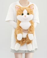 Peluche réaliste chat tigré orange, jouet doux et moelleux, poupée chaton en tissu de coton, oreiller animal réaliste, personnalisable pour enfants