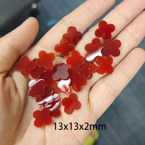 Cabujones de Ágata Roja Natural con Forma de Trébol de Cuatro Hojas, Piedras Preciosas Sueltas para Hacer Pendientes para Mujer - Product Image 6