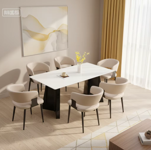 Mesa <span class=keywords><strong>de</strong></span> Comedor Contemporánea <span class=keywords><strong>de</strong></span> Mármol Blanco Natural <span class=keywords><strong>de</strong></span> 90x180x76cm, con Patas <span class=keywords><strong>de</strong></span> Madera/Metal, Hecha <span class=keywords><strong>a</strong></span> Mano, Ecológica, para Uso en Hoteles y Hogares - Product Image 4