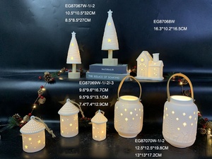 เชิงเทียนเซรามิกเคลือบสีขาวทำมือ EG Porcelain โคมไฟ แจกัน ของตกแต่งบ้านสำหรับคริสต์มาส - Product Image 6