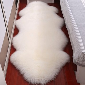 Tappeto in vera pelliccia lavabile in fabbrica 100% in vera pelliccia di montone Super morbido tappeto in pelliccia bianca cuscino del divano <span class=keywords><strong>per</strong></span> soggiorno - Product Image 6