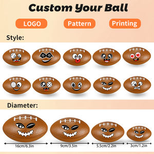 Grosir bola stres Rugby busa PU Anti tekanan bentuk sepak bola Amerika Logo kustom bola penghilang stres tahan lama pabrik BSCI - Product Image 4