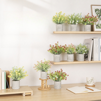 Plante Artificielle de Bureau Evergreenwrap en Pot Cylindrique en Pulpe de Papier, Feuillage Bonsaï, Plante Artificielle Transfrontalière