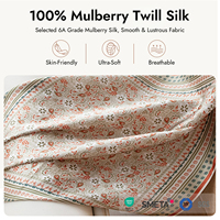 Écharpe 100% Soie de Mûrier Premium à Motifs Floraux Pastoraux Vintage, Faible MOQ, OEM ODM, Échantillon en 7 jours, Teinte Orange, Ourlet Personnalisé, Châle pour Femme