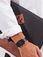 Montre squelette personnalisée avec bracelet en cuir, quartz, tendance, OEM