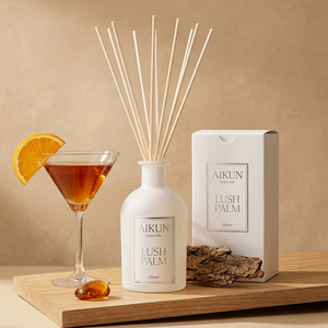 Aikun Low Moq Custom Scent Long Lasting 250ml Frosted Glass Bottle Sticker Label <b>Reed</b> <b>Diffuser</b> Gift Box Set for Decor Stores - Product Image 1