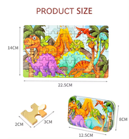 Permainan Puzzle Kayu 60 Potong dalam Kotak Besi untuk Anak Laki-laki Perempuan Balita, Mainan Edukasi Dini Jigsaw Puzzle