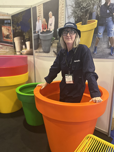 Decorative <b>Planter</b> for Hotel Lobby Round <b>Plastic</b> Cactus Succulent Nursery Flower Pot with Cheerful Blooms - Product Image 6