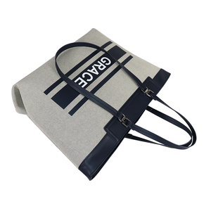 Bolso Tote para Mujer, de Algodón con Estampado de Letras, para Playa y Compras, Bolso Tote de Lona al por Mayor, de Gran Capacidad - Product Image 5