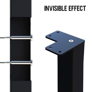 Palo per Ringhiera a Cavo 36x2x2 Pollici, Montaggio Superiore Fisso Pre-Forato, Palo Angolare in Acciaio per Ringhiera in Legno o Cemento - Product Image 3