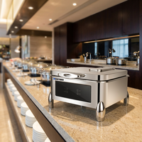 Heavybao Gewerbliche Catering-Ausrüstung Edelstahl Elektrischer Hotpot Chafer-Schalen Speisenbuffet-Präsentationswärmer