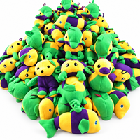 Mardi Gras Karneval Plüschtier-Mix 40 Stück Lila Grün Gold Kuscheltiere Großpackung für Umzug und Party-Geschenke