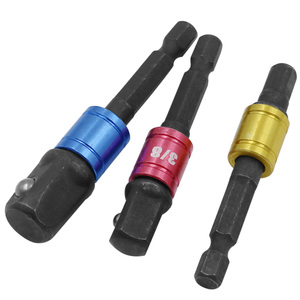 <span class=keywords><strong>3</strong></span> Pcs/Set 1/4 "<span class=keywords><strong>3</strong></span>/8" 1/<span class=keywords><strong>2</strong></span> "Hex Shank Forage Carré Prise Adaptateur Perceuse à Percussion Forage D'extension Bits Bar Prise Adaptateur - Product Image 2