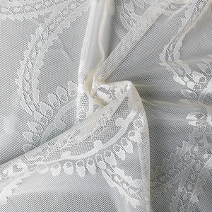 100 poliéster diseñador yarda <span class=keywords><strong>crochet</strong></span> urdimbre tejido tul malla gasa blanca tela de cortina de encaje transparente - Product Image 4