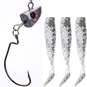 Isca de Pesca de Plástico Macio de Alta Qualidade com Anzol Oco Duplo e Cabeça de Chumbo, Feita de Chumbo Puro e PVC - Product Image 5