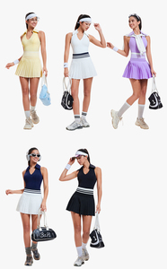 Conjunto Deportivo de Dos Piezas para Mujer, Falda de Pickleball <span class=keywords><strong>con</strong></span> Short, <span class=keywords><strong>Vestido</strong></span> de <span class=keywords><strong>Tenis</strong></span> <span class=keywords><strong>con</strong></span> Pliegues, Ropa Deportiva para Calentamiento - Product Image 6