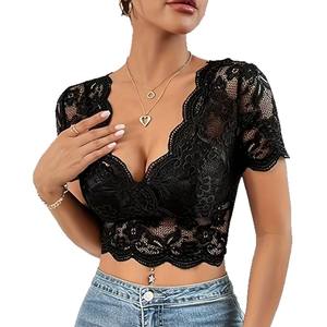 Body en dentelle <span class=keywords><strong>sexy</strong></span> à col en V pour femme, tissu dobby en polyamide et élasthanne, léger, fin et transparent, pour l'hiver, modèle ODM, <span class=keywords><strong>site</strong></span> européen - Product Image 5