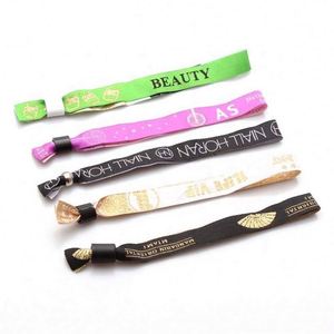 Bracelet en tissu personnalisé avec fermeture à barillet, logo festival, pour billet d'entrée, événement, concert, en satin - Product Image 4