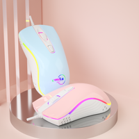 Mouse Gaming berkabel RGB Usb 1600 Dpi, Mouse komputer untuk Gamer