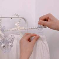 Cintre à pantalon personnalisé en plastique blanc de 31 cm pour adultes, gain de place, multifonctionnel, à un seul niveau, design perle pour la garde-robe féminine