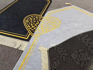 Tappetino da <span class=keywords><strong>Preghiera</strong></span> a Forma di Cuore con Stampa Irregolare, Set Regalo Completo per Coppie Musulmane - Product Image 2