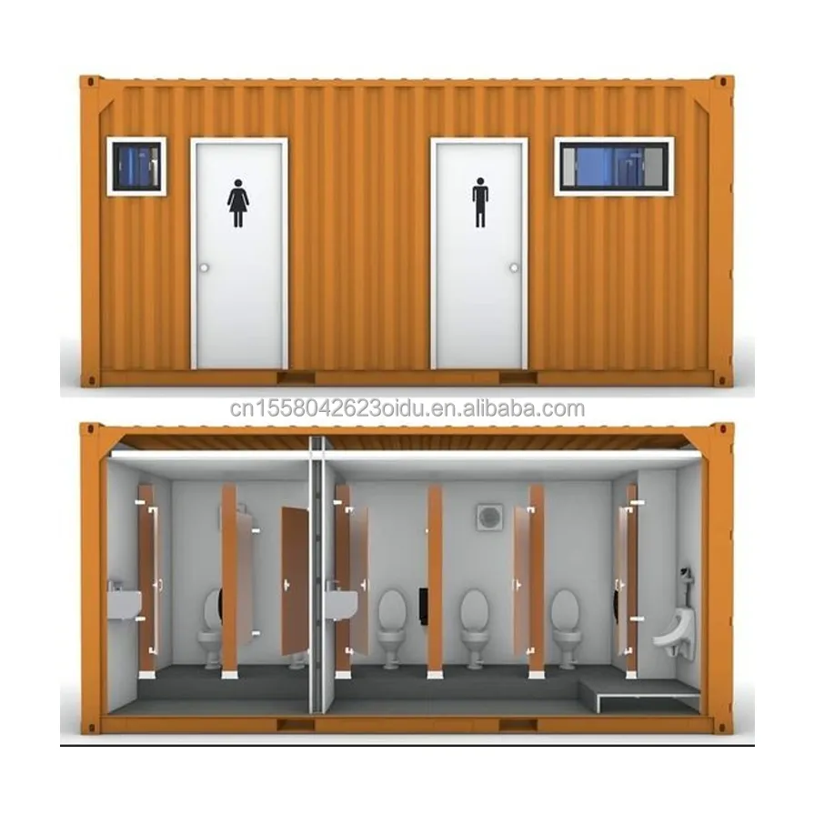 Grosir kustom Modern mencari prefabrikasi kontainer Toilet portabel kamar mandi Shower Unit untuk toko atau Villa terbuat dari baja