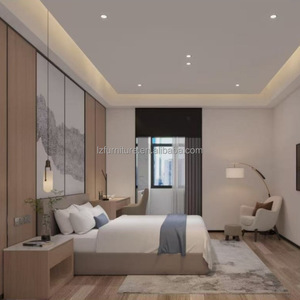 Space-Saving Light <b>Wood</b> Hostel Bedroom Furniture Set with Single Bed Built-in Wardrobe and Work <b>Desk</b> For 3 Star Hotel Projects - Product Image 1