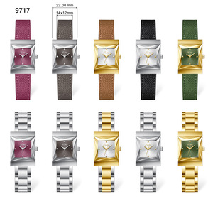 Reloj Cuadrado Personalizado para <span class=keywords><strong>Mujer</strong></span>, Correa de Cuero, Diseño de Moneda, Tamaño Pequeño, Elegante, Movimiento de Cuarzo, Resistente al Agua - Product Image 2