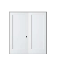 28 pouces. X 80 In. Porte intérieure moderne en MDF moulé alvéolé, 1 panneau, blanc apprêté, pour chambre à coucher