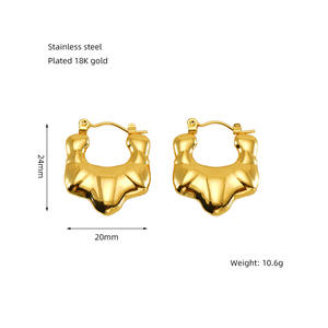 Pendientes de Acero Inoxidable Chapados en Oro de 18K para Mujer, Aros Geométricos Gruesos, Joyería Moderna con Diseño de Rosca, Personalizados para Fiesta - Product Image 1