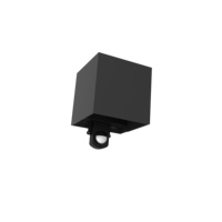 Lampe murale LED extérieure moderne en polycarbonate carré, noire, étanche, avec détecteur de mouvement, pour jardin et allée