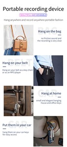 Mặt Dây Chuyền Mini Kỹ Thuật Số Ghi Âm Kích Hoạt Bí Mật Micro Dictaphone oculta Chuyên Nghiệp Nhỏ Thiết Bị Nghe Mp3 Máy Nghe Nhạc Pq11 - Product Image 2
