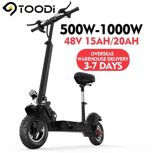 TOODI Foldable इलेक्ट्रिक स्कूटर 500W 1000W 2000w यूरोपीय संघ अमेरिका गोदाम में वयस्क इलेक्ट्रिक स्कूटर